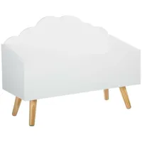 atmosphera - coffre à jouets en bois pour enfant nuage blanc. - blanc
