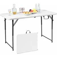 table pliante, table de pique-nique avec 3 hauteurs réglables, table de salle à manger portable pour camping, fête - costway