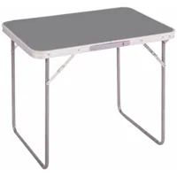 table de camping pliable avec cadre en métal 80x60xh70 cm - gris