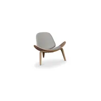fauteuil design - fauteuil scandinave - revêtement en similicuir - lucy gris foncé - chêne massif, cuir végétalien, bois - gris foncé
