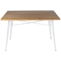 ventemeublesonline - table lank wood blanche 120 x