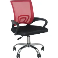 thinia home - chaise de bureau classique à roulettes 95x65x52cm noir et rouge