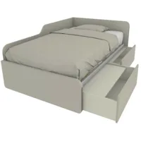1264c - canapé-lit de forme simple 120x190 avec tiroirs amovibles et indépendants - cappuccino écru - cappuccino écru