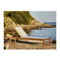 bocarnea - bain de soleil en bois d'acacia et textilene gris levata