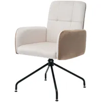 fortuna lai - chaise de salle à manger en velours, chaise pivotante, square frame lounge chair pour chambre, salon, 44x46x87cm beige