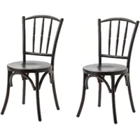 lot de 2 chaises bistrot - dimensions : longueur 40 cm x largeur 40 cm x hauteur 88 cm. - marron