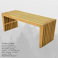 cotecosy - banc rectangulaire haka l175cm bois chêne clair - chêne clair