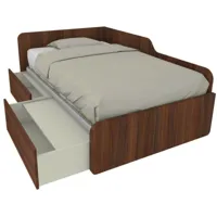 1264c - canapé-lit de forme simple 120x190 avec tiroirs amovibles et indépendants - noyer canaletto - noyer canaletto