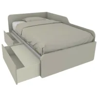 1264c - canapé-lit de forme simple 120x190 avec tiroirs amovibles et indépendants - cappuccino écru - cappuccino écru