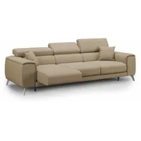 divani.store - fusion canapé avec 3 assises coulissantes en tissu doux antitache t05 260 cm beige