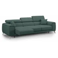 divani.store - fusion canapé avec 3 assises coulissantes en tissu doux antitache t05 260 cm vert