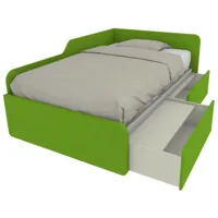 1264c - canapé-lit de forme simple 120x190 avec tiroirs amovibles et indépendants - pomme verte - pomme verte