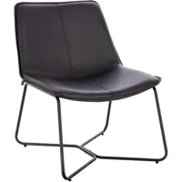svita - ron fauteuil lounge fauteuil club sans accoudoirs structure métallique aspect cuir noir