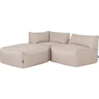 icon ensemble 3 poufs modulaires d'intérieur et d'extérieur tetra, sofa modulable, beige - beige