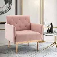 fauteuil - canapé 1 place en velours de style vintage fauteuil de salon, pour le salon, le bureau, la chambre à coucher - 32,28x31,10x25,29in rose