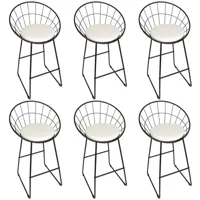 lot de 6 bar selles nordique bar tabouret bar chaise fer forgé tabouret moderne minimaliste décontractée métal chaise noir
