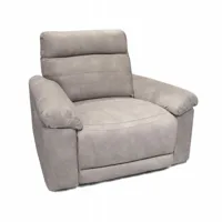 meubletmoi - fauteuil relaxation motorisé en tissu suédine beige doux - clara