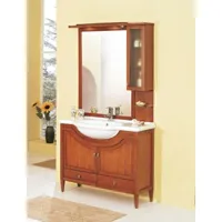 armoire de toilette avec lavabo 150x50 cm faux cerisier novarredo