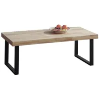 miroytengo - table basse naturelle salon salle à manger chêne couleur nordique sauvage style industriel 120x60x44 cm