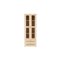 yozhiqu - vitrine avec portes et tiroirs, buffet en rotin, buffet haut maison de campagne, h : 170 cm