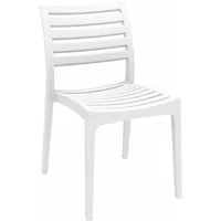 décoshop26 - chaise de jardin en plastique design simple empilable blanc - blante