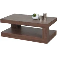 hhg - table basse de salon 394, structure 3d mvg 40x110x60cm aspect chêne marron - brown
