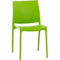 chaise de jardin en plastique vert design simple empilable - vert