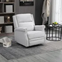 dolinhome - fauteuil, méridienne pivotante avec repose-pieds, gris, 80x91x84cm