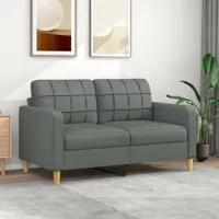 canapé ou sofa 2 places 140 cm tissu gris foncé. avec pied en bois. confort et qualité - gris anthracite