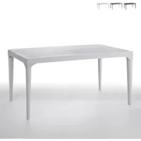 bica - table d'extérieur rectangulaire 150x90cm jardin bar restaurant oslo couleur: blanc