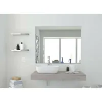 etagère de salle de bain 100 cm couleur chêne clair épaisseur 10 cm avec lavabo à poser 100 cm - standard