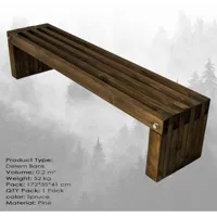 cotecosy - banc rectangulaire haka l170cm pin massif foncé - bois foncé