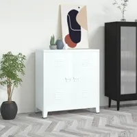 design in - classeur industriel meuble de rangement - armoire de bureau blanc 90x40x100 cm acier bv751168