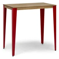 box furniture - table mange debout lunds 60x160x110cm rouge-vieilli. rouge