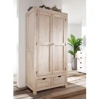 armoire penderie 96x60 acacia blanchi blanc nature white #99