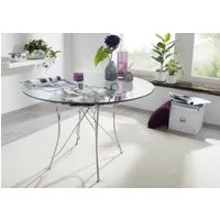 table d'appoint 107x107 plateau en verre gris deko #086