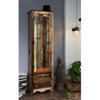 armoire penderie 60x40 bois de récupération laqué multicolore nature of spirit #109