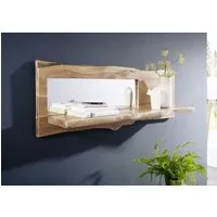 étagère murale 121x22 acacia laqué bois naturel miroir inclu pure acacia #705