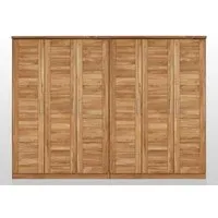armoire penderie 285x61 chêne sauvage huilé bois naturel 6 portes konstanz #070