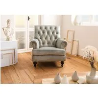 fauteuil en cuir véritable gris chesterfield #205
