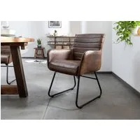 fauteuil 62x59 cuir marron foncé iron label #06