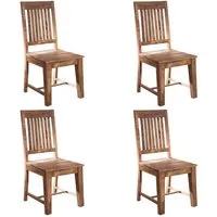 chaise 45x46 palissandre huilé gris taupe lot 4 pièces leeds #715