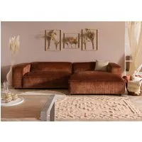 canapé d'angle en velour cordé en polyester cuivre boras