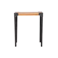 table haute industrielle rectangulaire en bois manguier massif et métal l88 cm madison