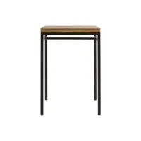 table haute carrée en manguier massif et métal noir l70 cm ypster