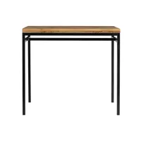 table haute industrielle en bois manguier massif et métal noir l115 cm ypster