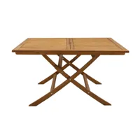 table de jardin pliante carrée en bois massif l140 cm santiago