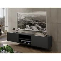 meuble tv-hifi nala 2 portes graphite