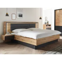 lit balboa 160x200 cm chêne artisan avec chevets