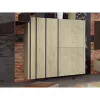 armoire de rangement rusty 3 portes chêne